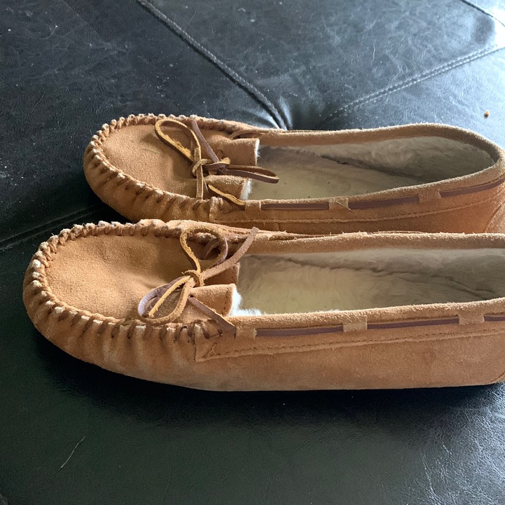 Tan slippers size 11